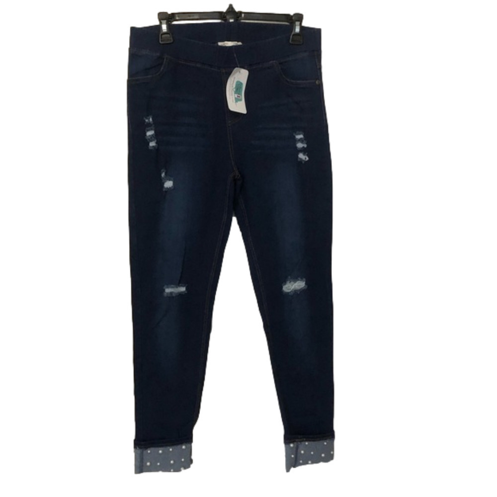 Carole Christian The Stella Pearl Cuff Jeans, NWT